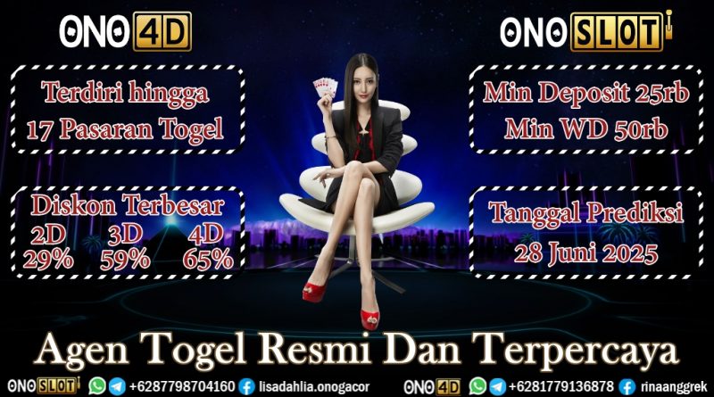 PREDIKSI TOGEL 28-06-2025 ONO4D & ONOSLOT